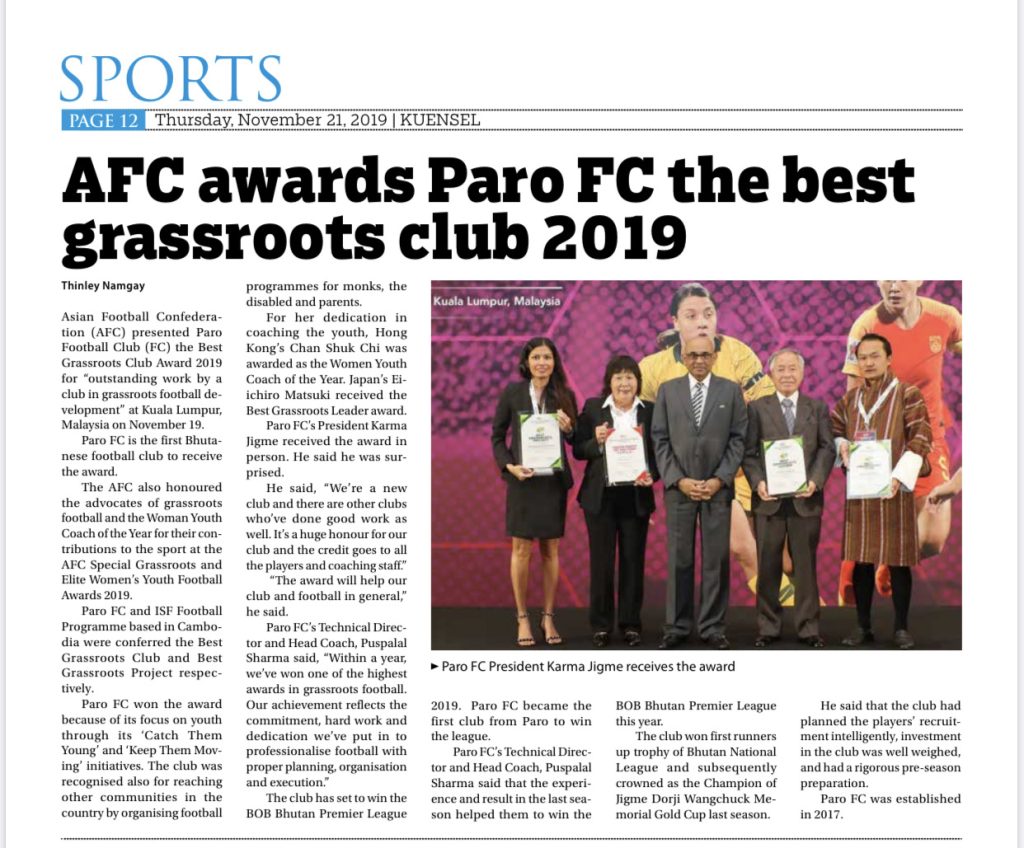 AFC Best Grassroots Club Award